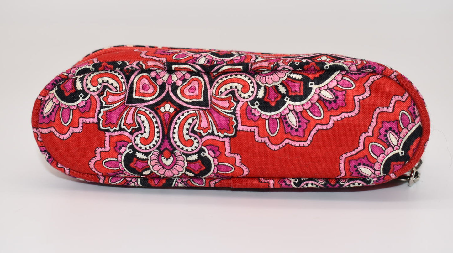 Vera Bradley Cosmetic Brush & Pencil Case in "Frankly Scarlet" Pattern