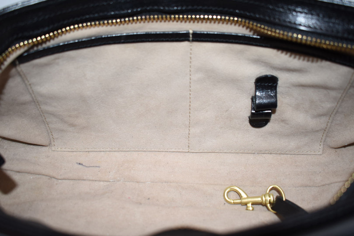 Vintage Brahmin Smooth Leather Convertible Shoulder Bag in Black