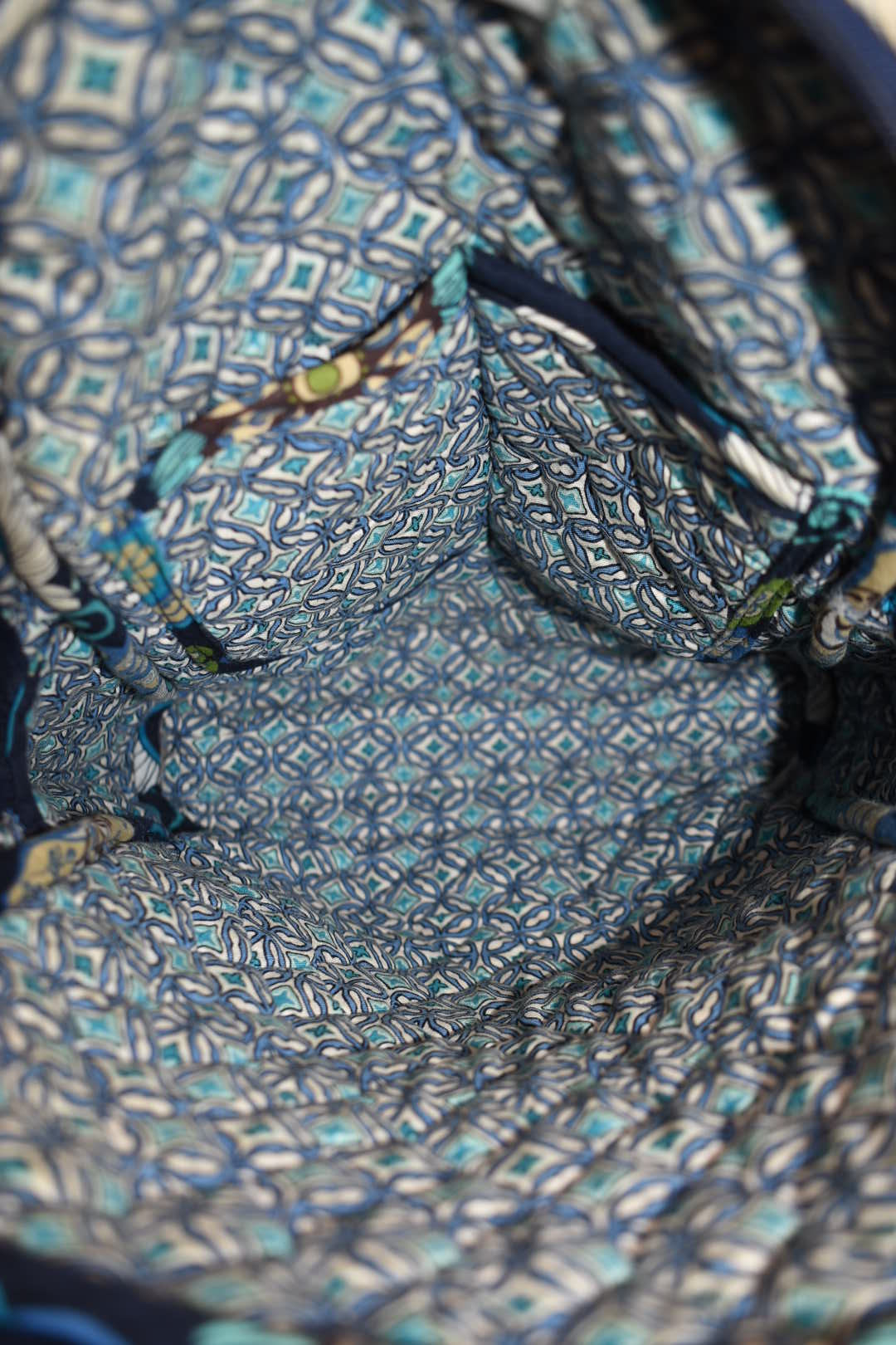 Vera Bradley Small Quilted Cotton Backpack in "Mod Floral- Blue" Pattern