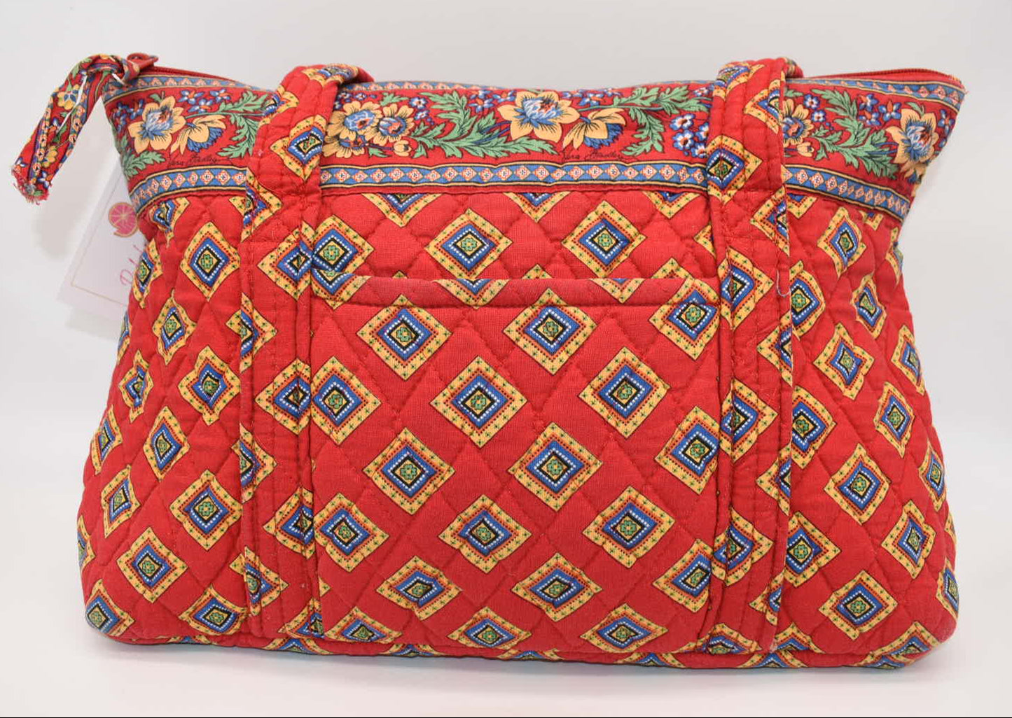 Vera Bradley Large Betsy Shoulder Bag in "Villa Red" Pattern