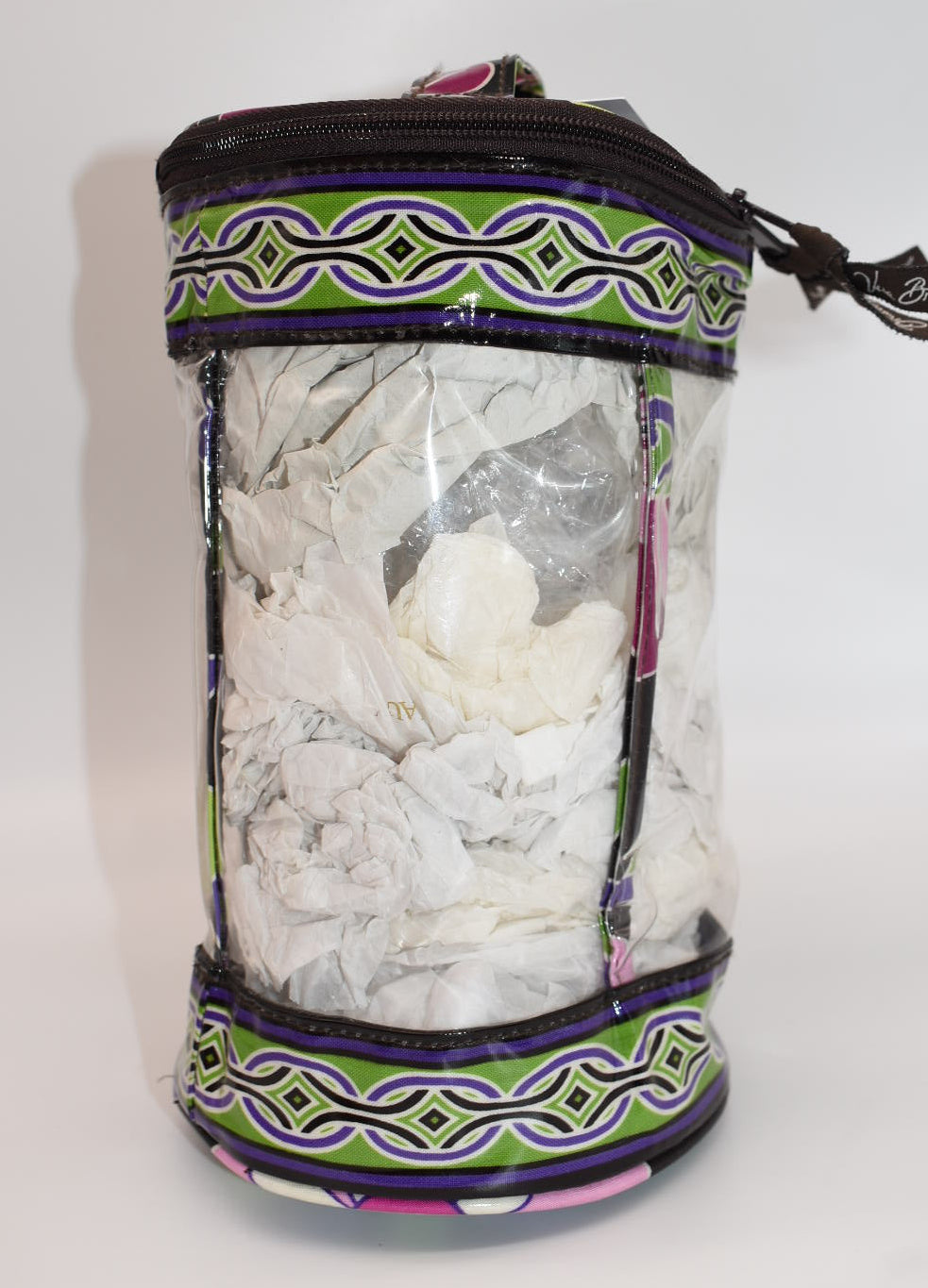 Vera Bradley Clear Toiletry Bag in "Purple Punch" Pattern