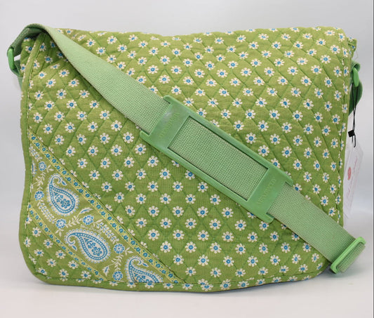 Vera Bradley Commuter Laptop Messenger Bag in "Apple Green" Pattern