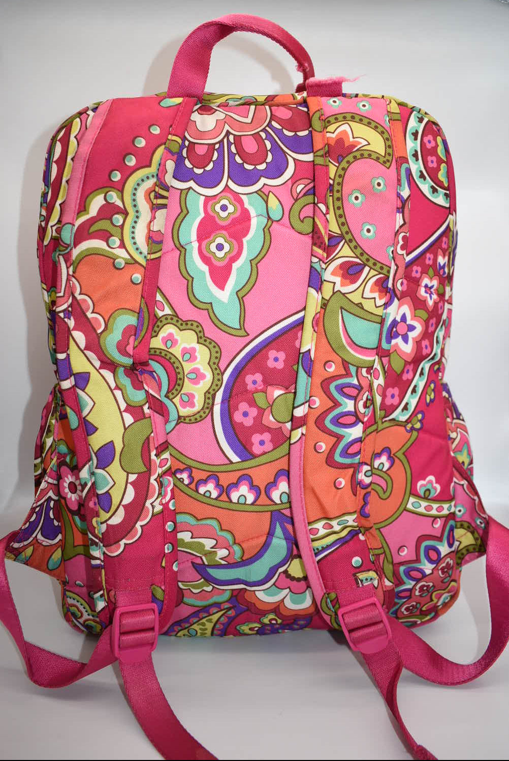 Vera Bradley XL Lighten Up Campus Backpack in "Pink Swirls" Pattern
