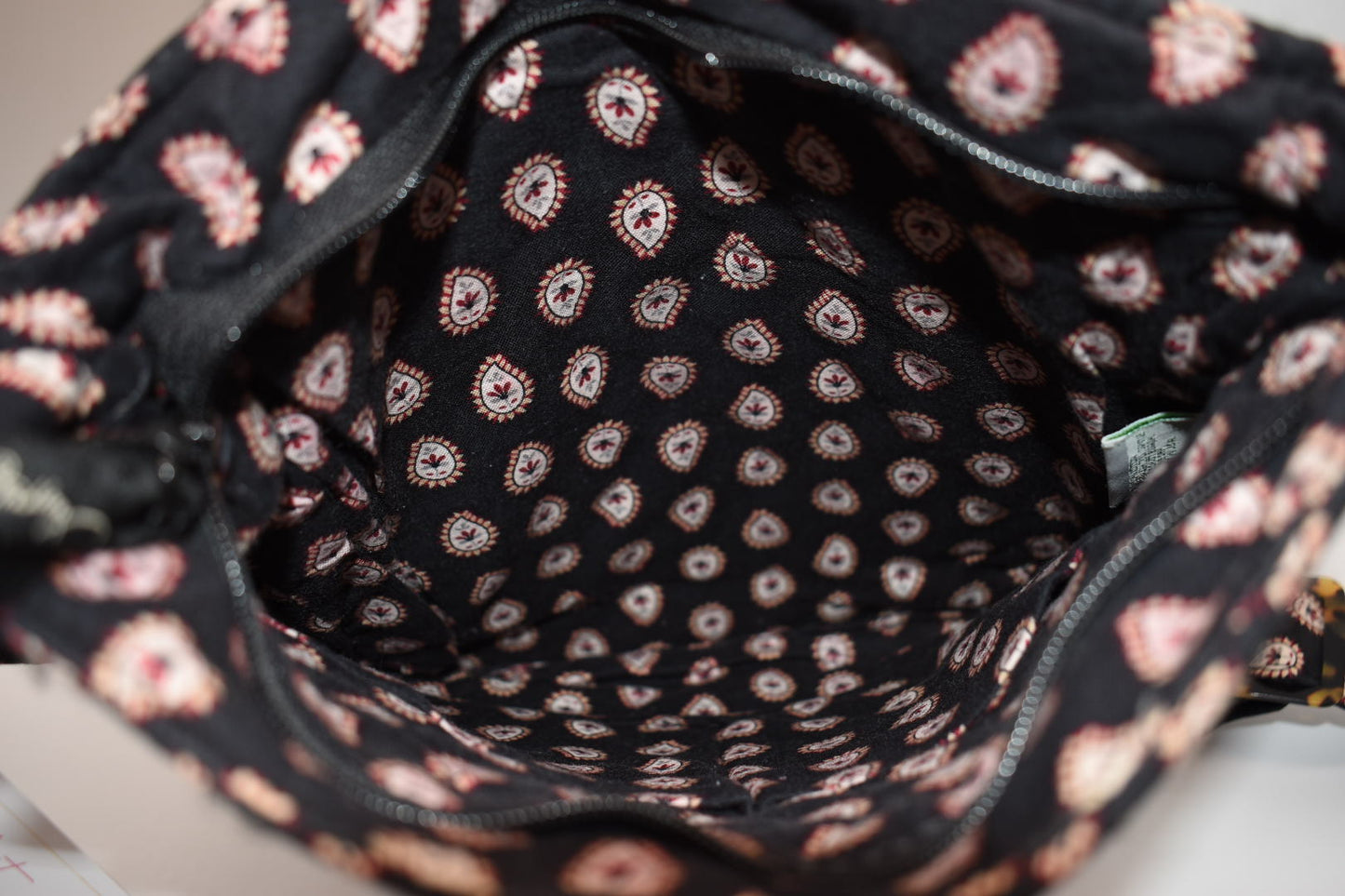 Vintage Vera Bradley Hipster Crossbody Bag in "Classic Black" Pattern