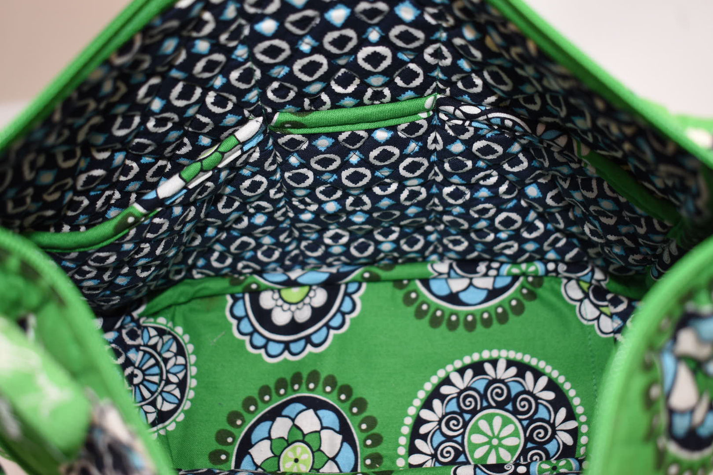 Vera Bradley On-the-Go Crossbody Bag in "Cupcakes Green" Pattern