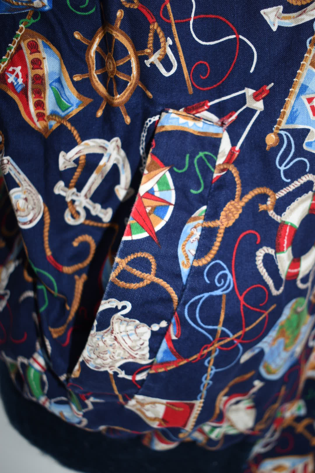 Vintage Vera Bradley Medium Reversible Zip Sports Jacket in "Regatta - 1994" Pattern