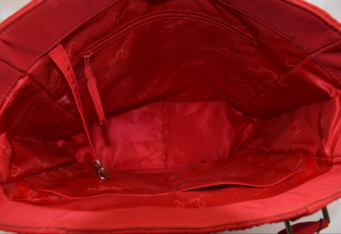 Vera Bradley Microfiber Turnlock Tote Bag in Fire Red