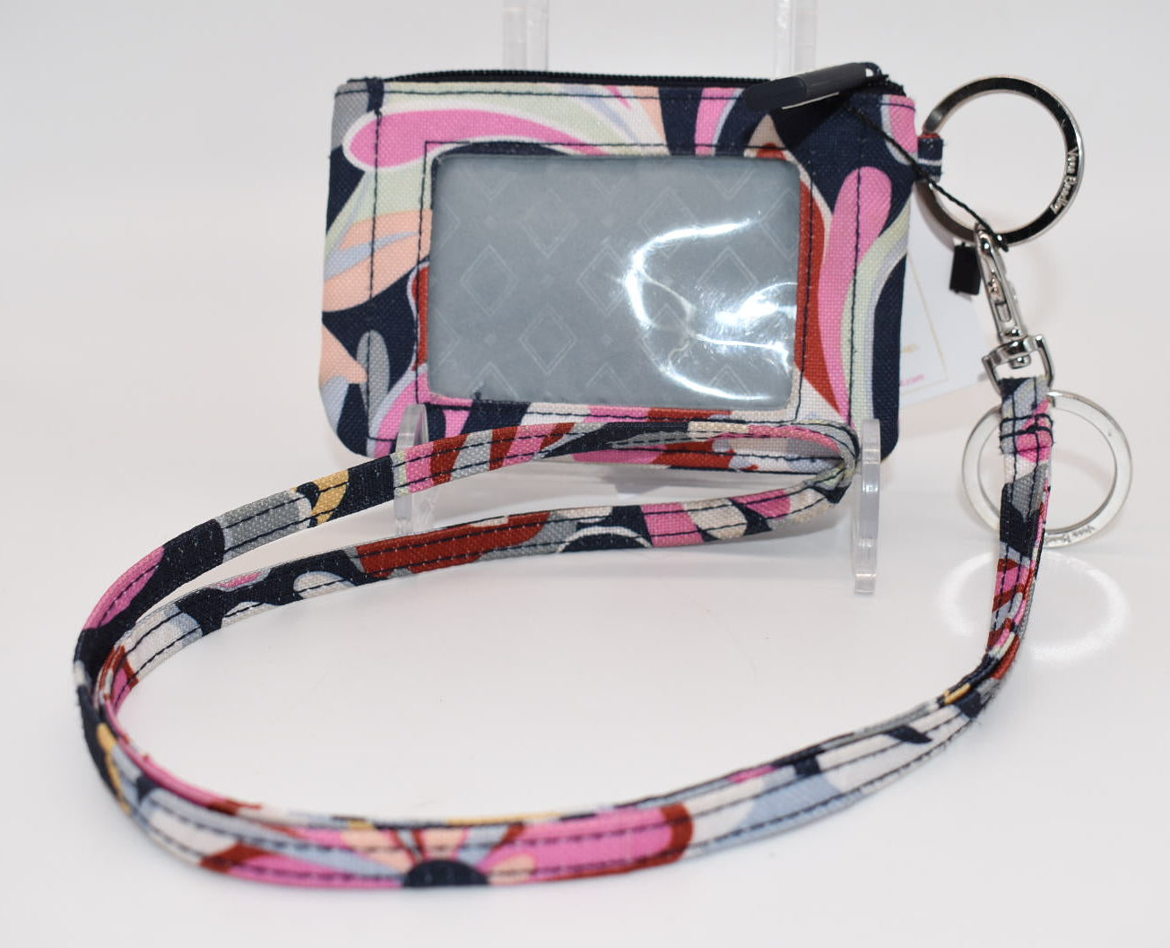 Vera Bradley Lighten Up Zip ID Case & Lanyard in "Mod Paisley" Pattern
