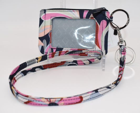 Vera Bradley Lighten Up Zip ID Case & Lanyard in "Mod Paisley" Pattern