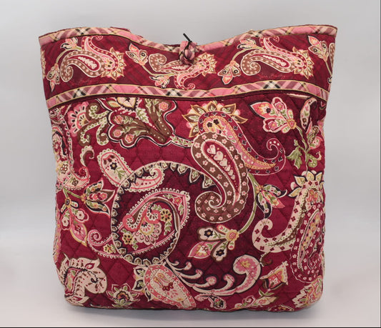 Vera Bradley Quilted Cotton Tote Bag in "Piccadilly Plum" Pattern