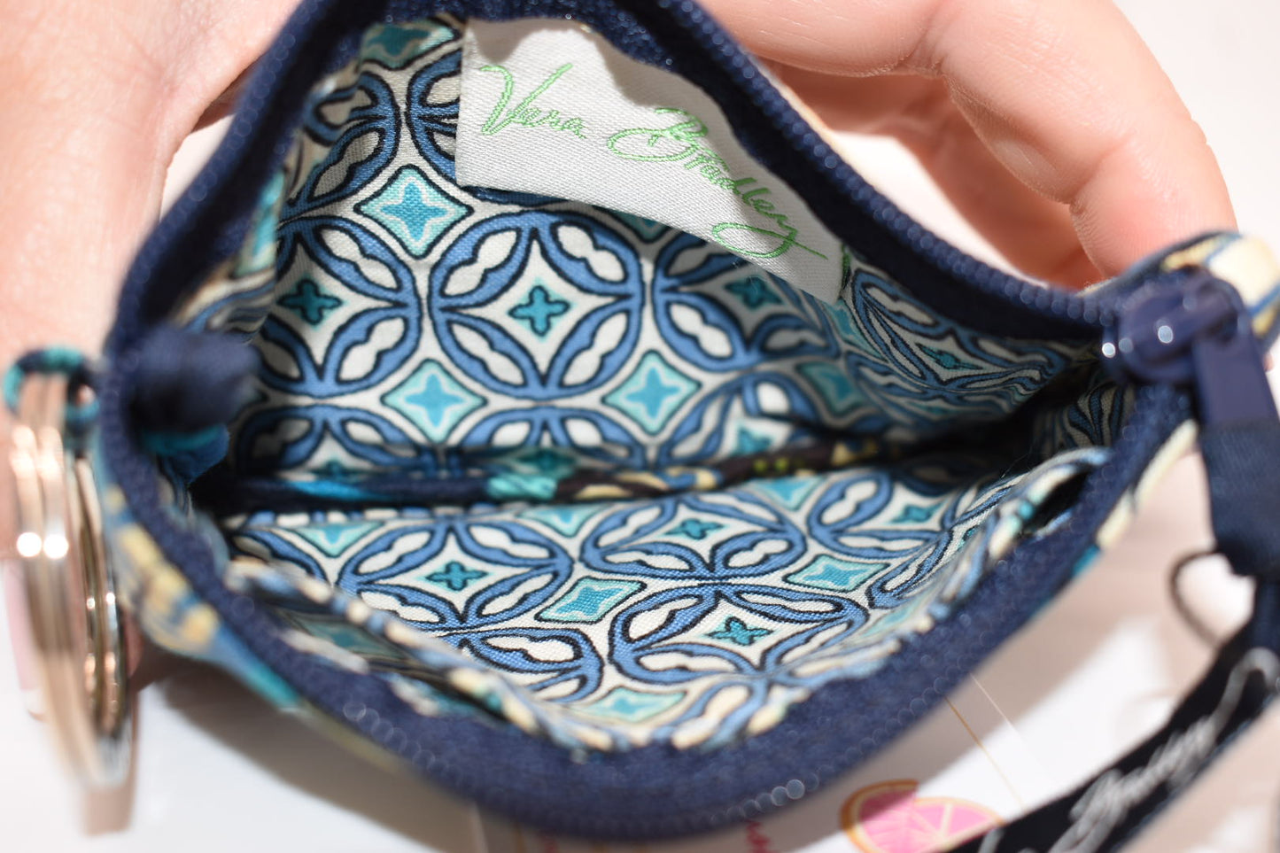 Vera Bradley Zip ID Case in "Mod Floral- Blue" Pattern
