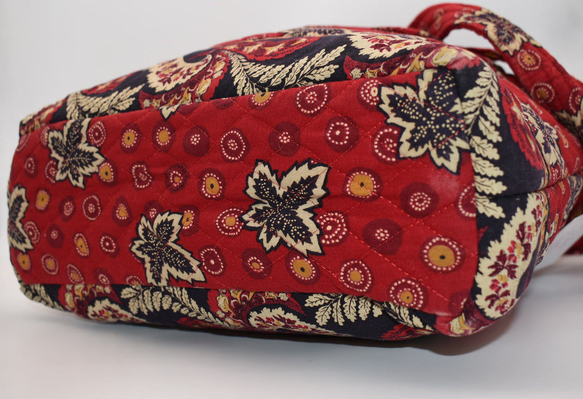 Vintage Vera Bradley Villager Tote Bag in "Red Coin -1999" Pattern
