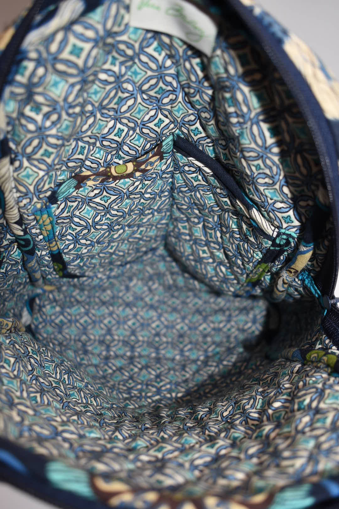 Vera Bradley Small Quilted Cotton Backpack in "Mod Floral- Blue" Pattern