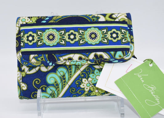 Vera Bradley Euro Wallet in "Rhythm & Blues" Pattern
