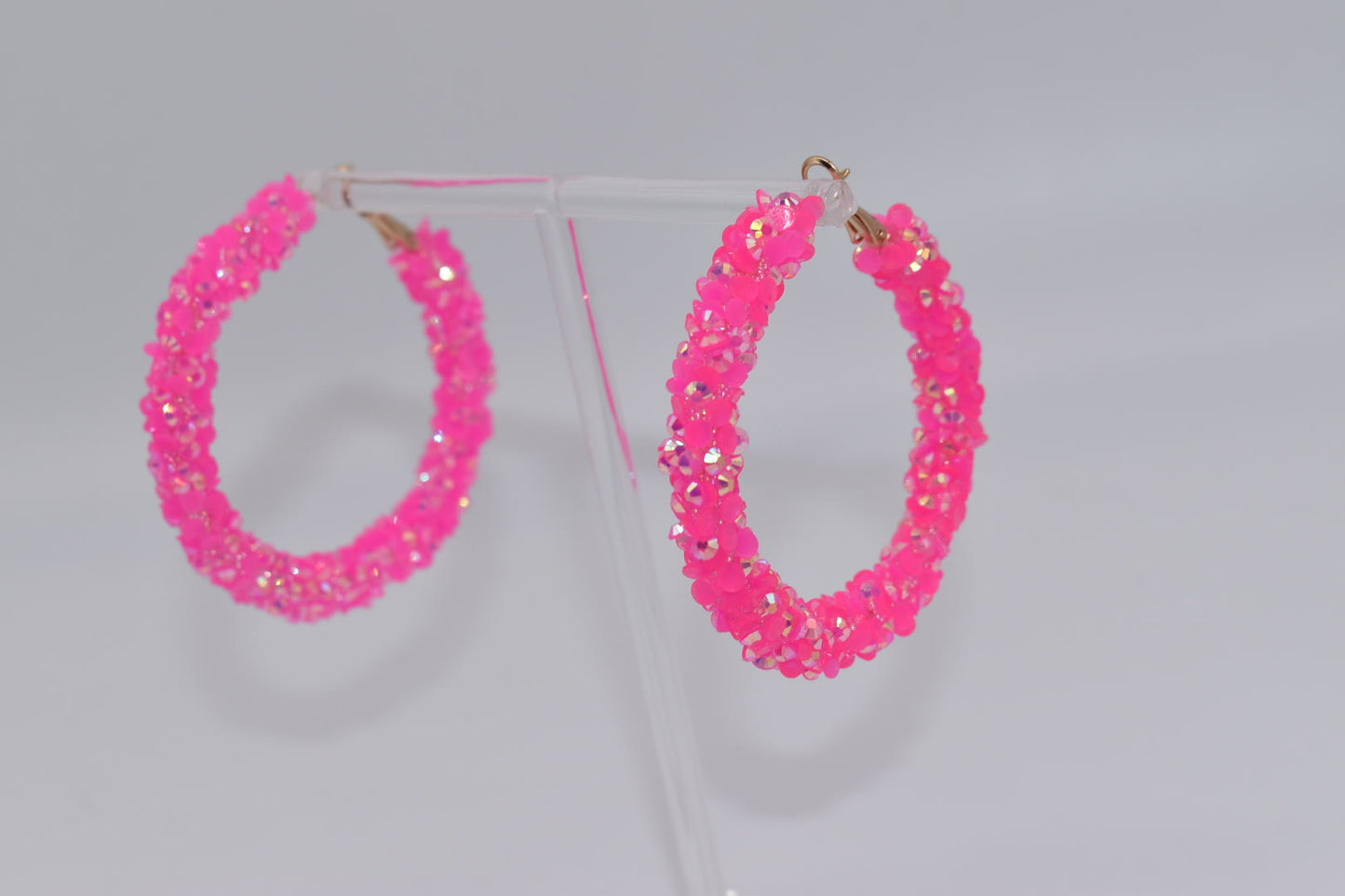 Statement Earrings: HOT Pink Hoop Earrings