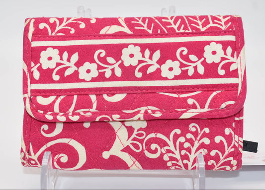 Vera Bradley Trifold Euro Wallet in "Twirly Birds Pink" Pattern