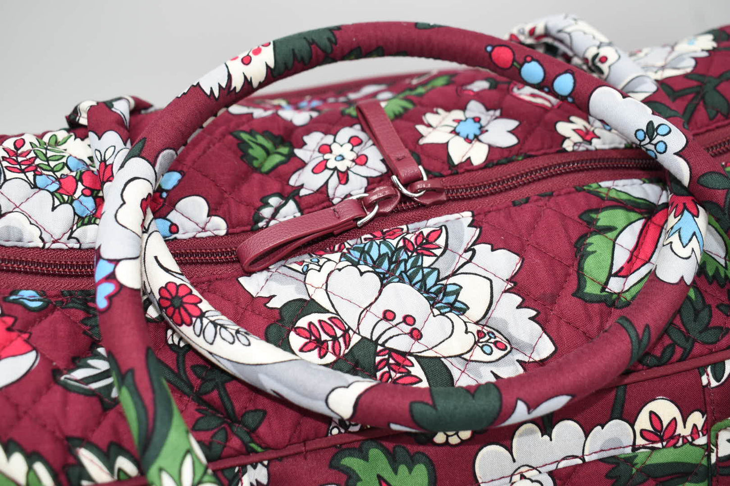 Vera Bradley Iconic Weekender Travel Bag in "Bordeaux Blooms" Pattern