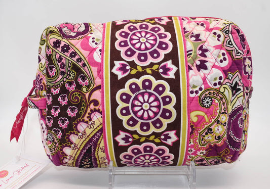 Vera Bradley Large Cosmetic Bag in "Very Berry Paisley" Pattern