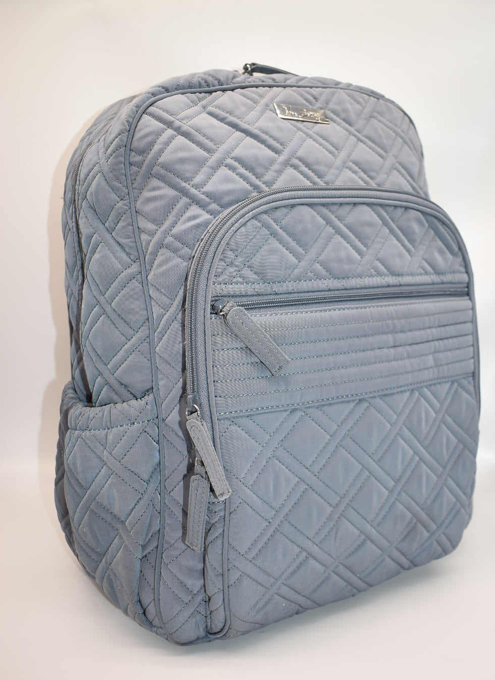 Vera Bradley Microfiber Campus Backpack in Gray