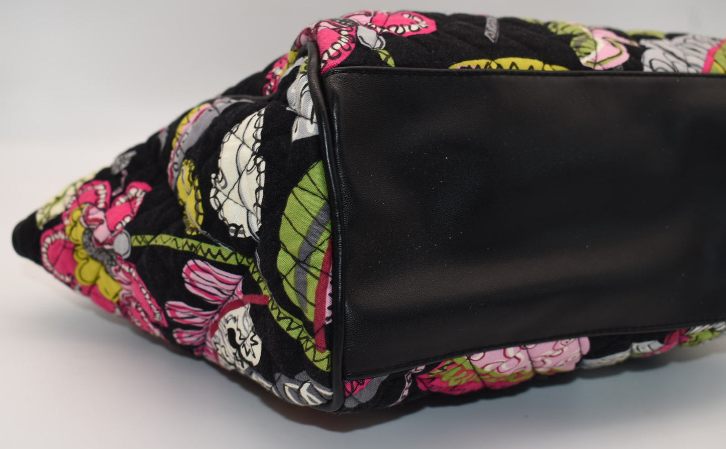 Vera Bradley Trimmed Satchel Bag in "Moon Blooms" Pattern