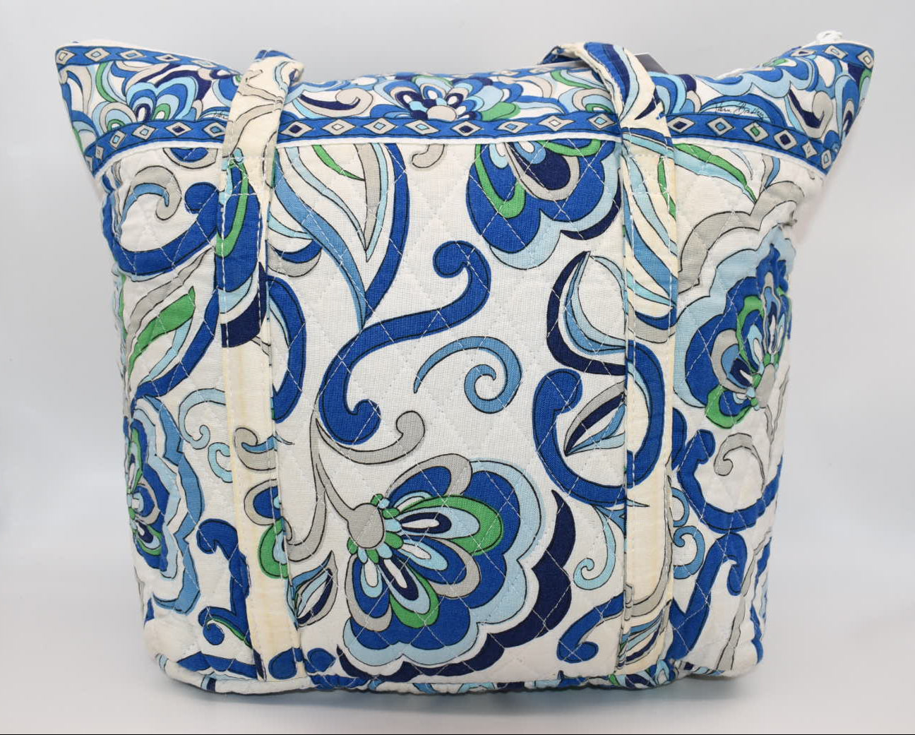 Vera Bradley Villager Tote Bag in "Mediterranean White" Pattern