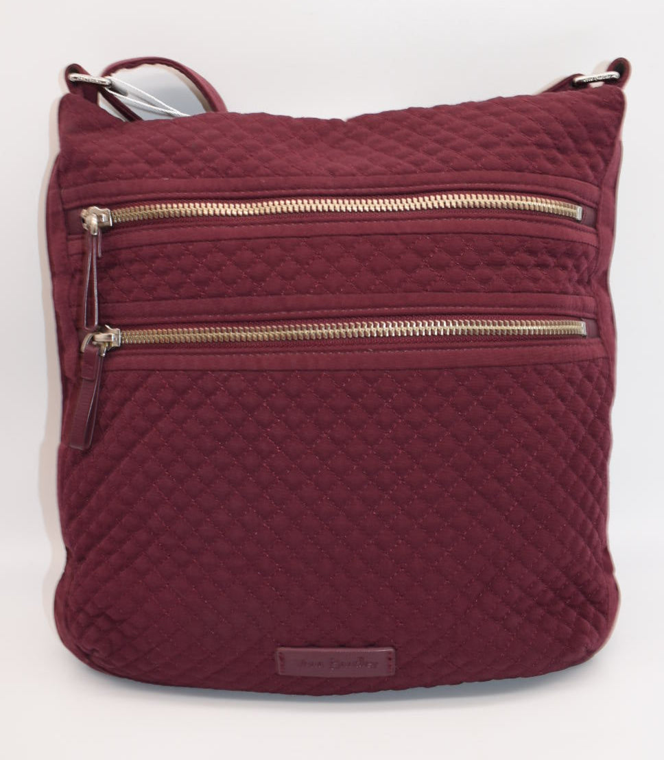 Vera Bradley Microfiber Triple Zip Hipster Crossbody Bag in "Hawthorn Rose"