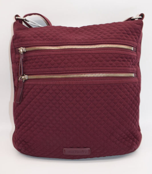 Vera Bradley Microfiber Triple Zip Hipster Crossbody Bag in "Hawthorn Rose"