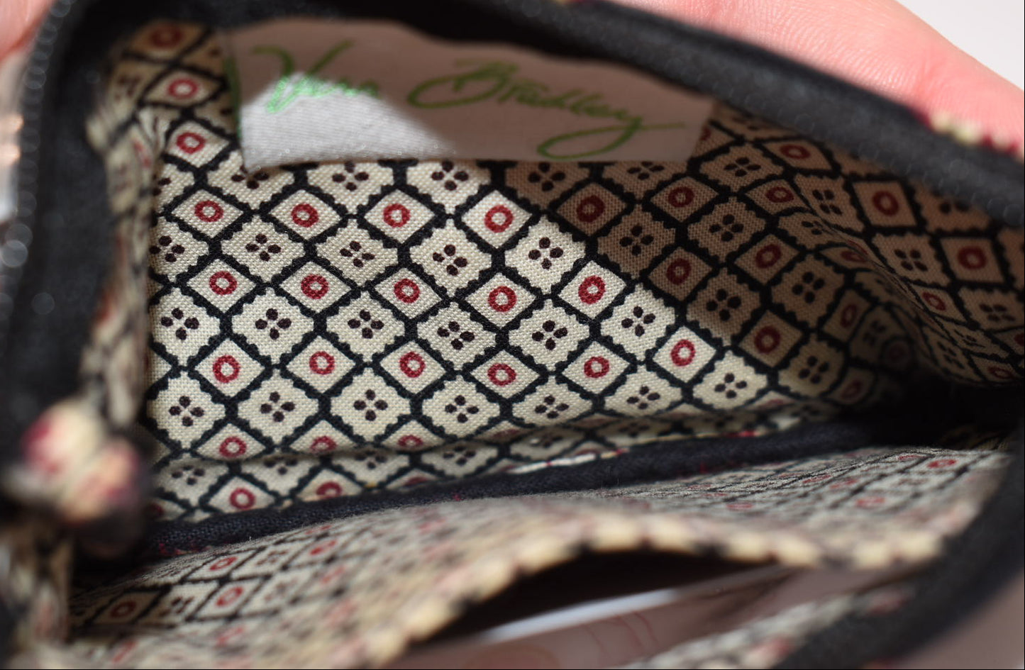 Vera Bradley Zip ID Case in "Classic Black" Pattern