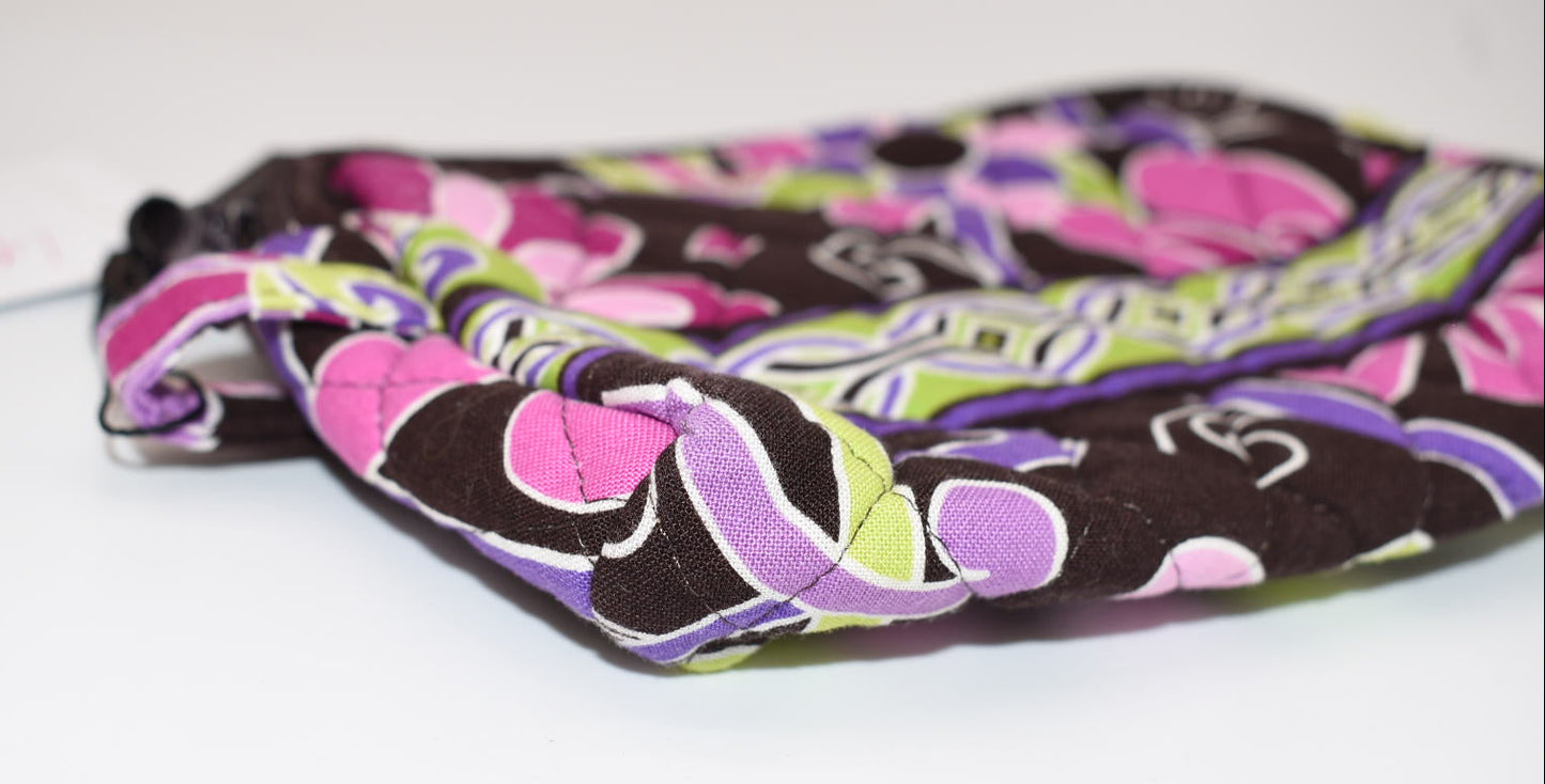 Vera Bradley Medium Cosmetic Bag in "Purple Punch" Pattern