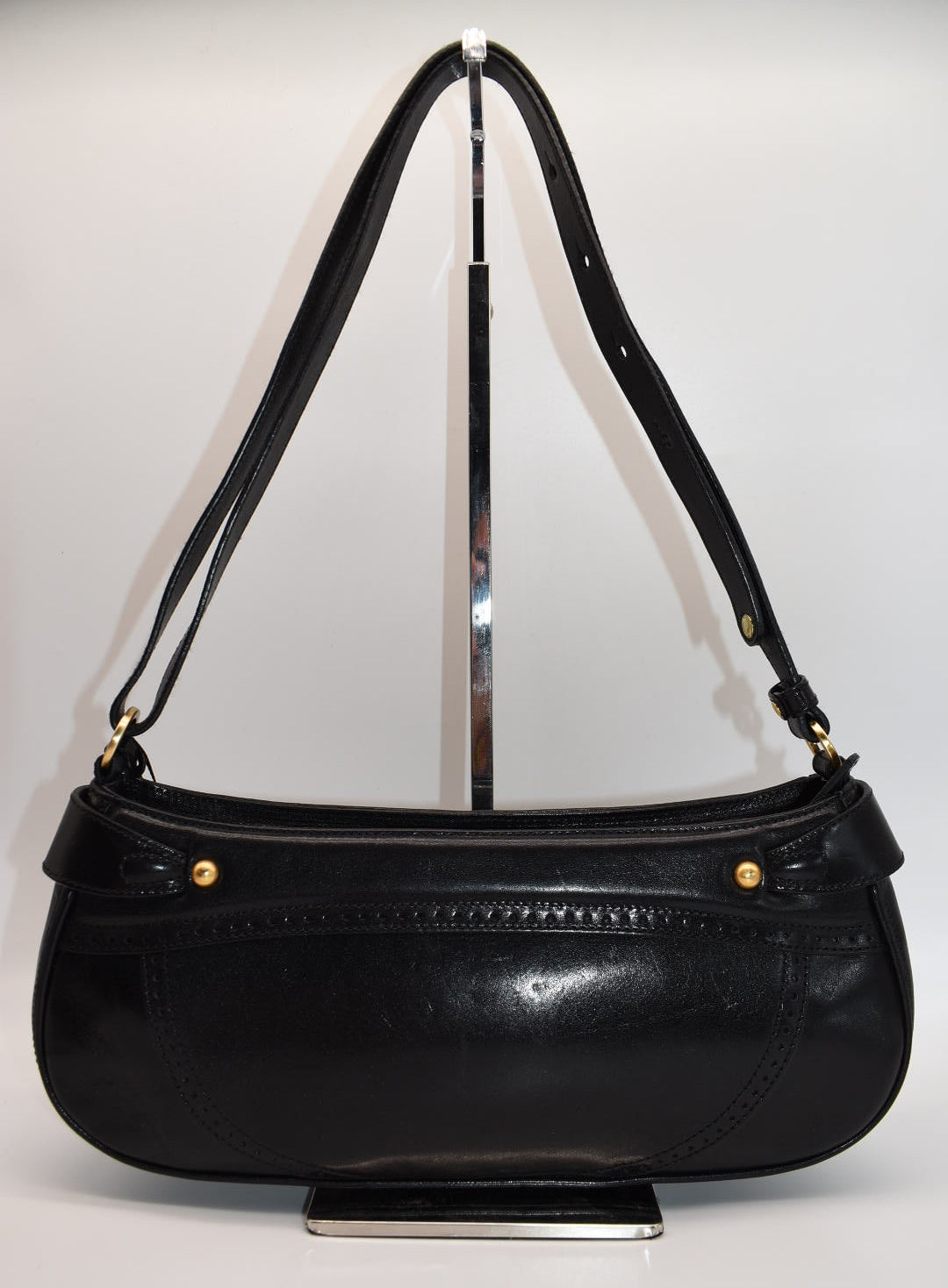Vintage Brahmin Smooth Leather Convertible Shoulder Bag in Black