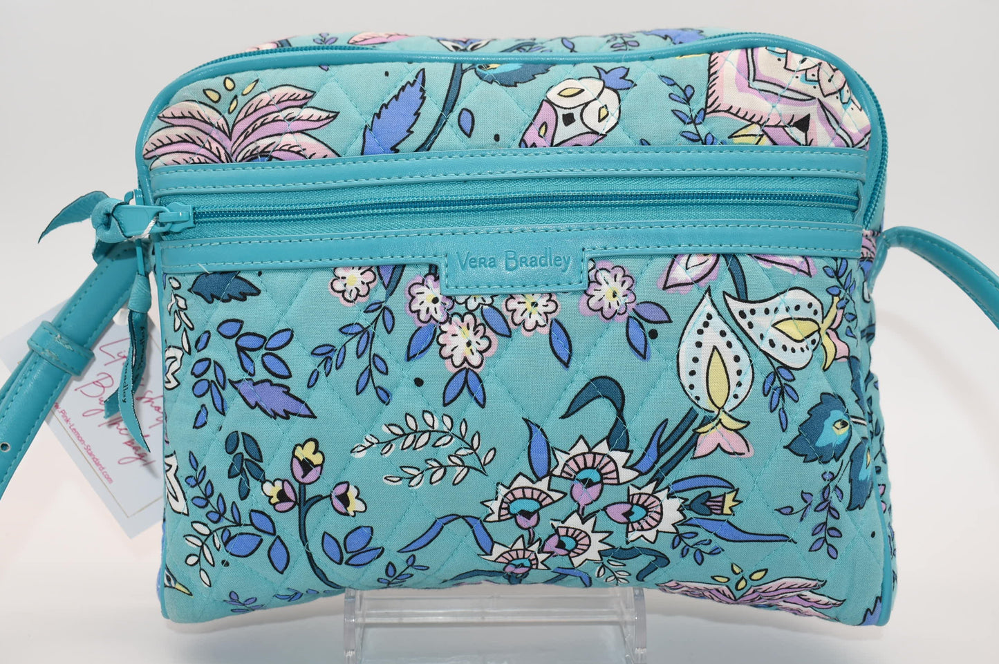 Vera Bradley Trimmed Crossbody Bag in "Peacock Garden" Pattern