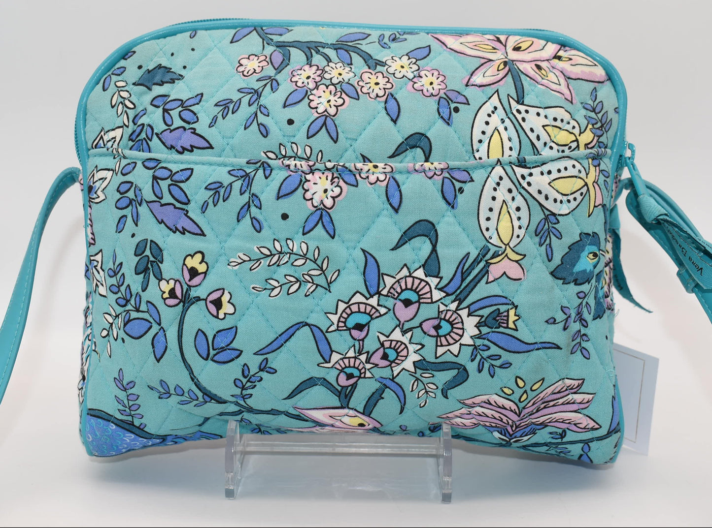 Vera Bradley Trimmed Crossbody Bag in "Peacock Garden" Pattern