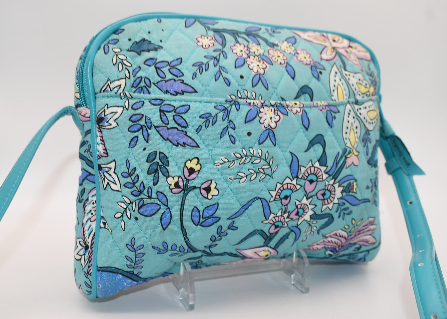 Vera Bradley Trimmed Crossbody Bag in "Peacock Garden" Pattern