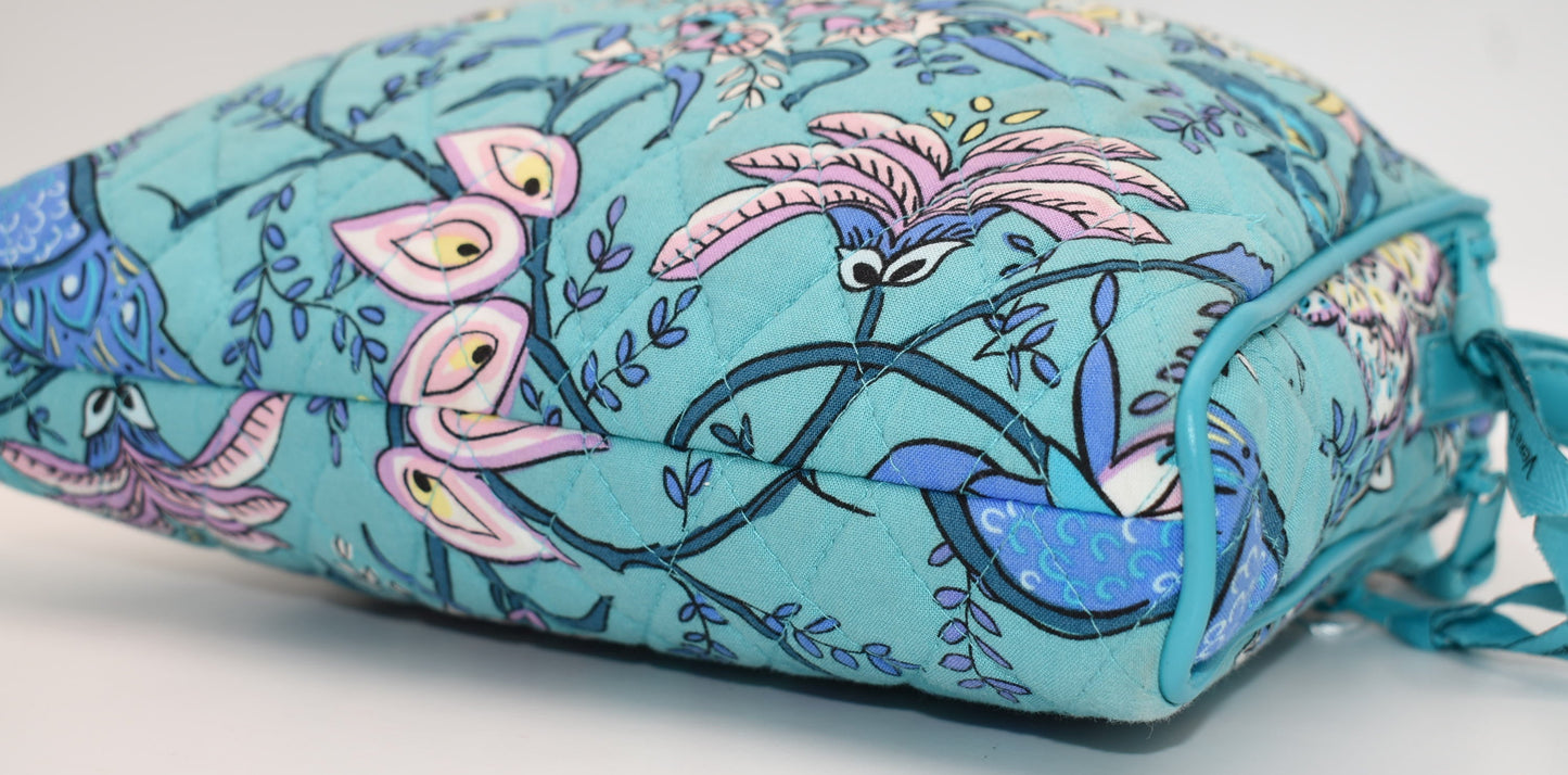 Vera Bradley Trimmed Crossbody Bag in "Peacock Garden" Pattern