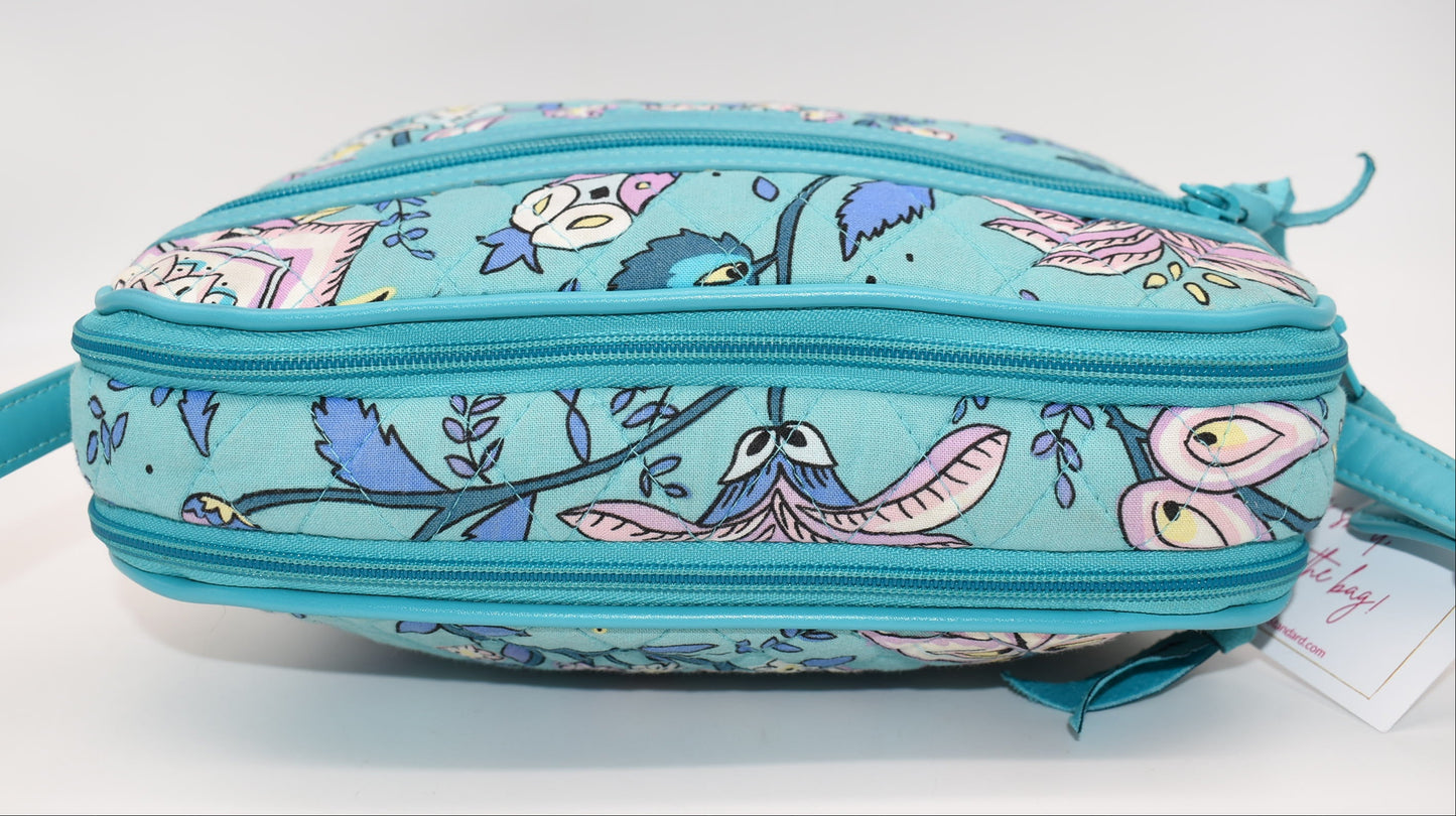 Vera Bradley Trimmed Crossbody Bag in "Peacock Garden" Pattern