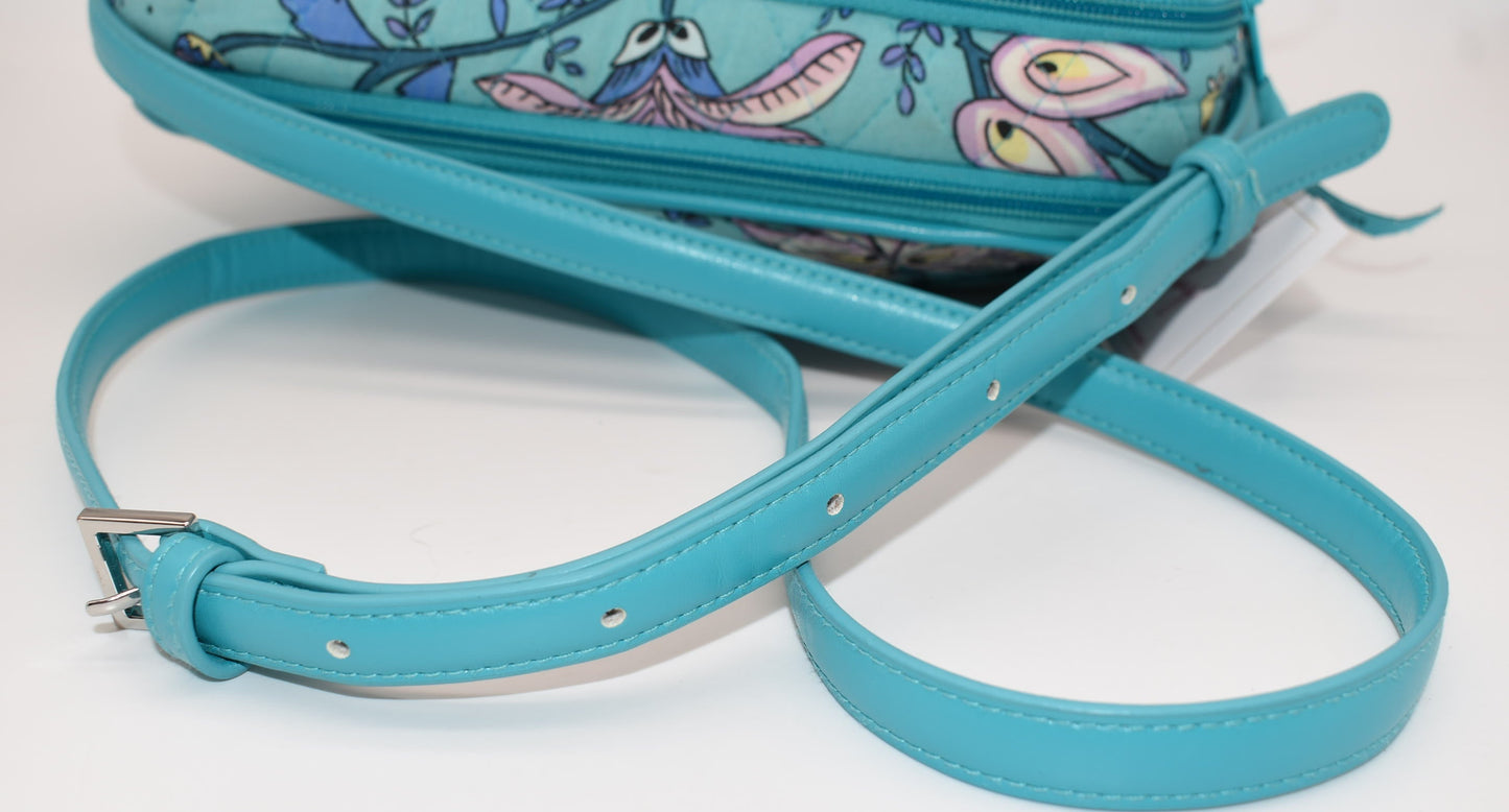 Vera Bradley Trimmed Crossbody Bag in "Peacock Garden" Pattern