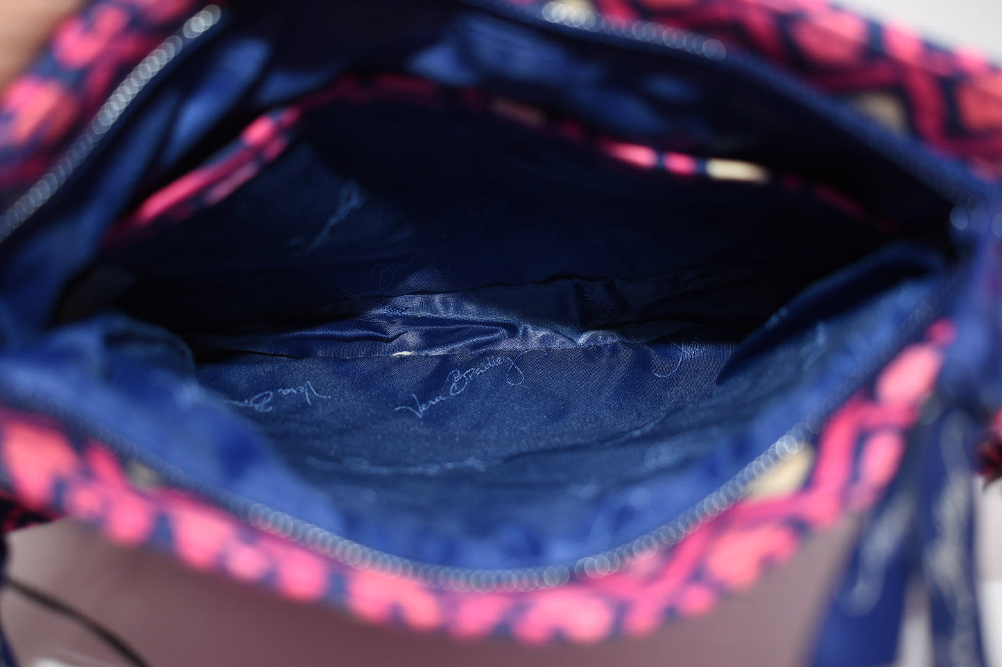 Vera Bradley Double-Zip Hipster Crossbody Bag in "Katalina Pink Diamond" Pattern