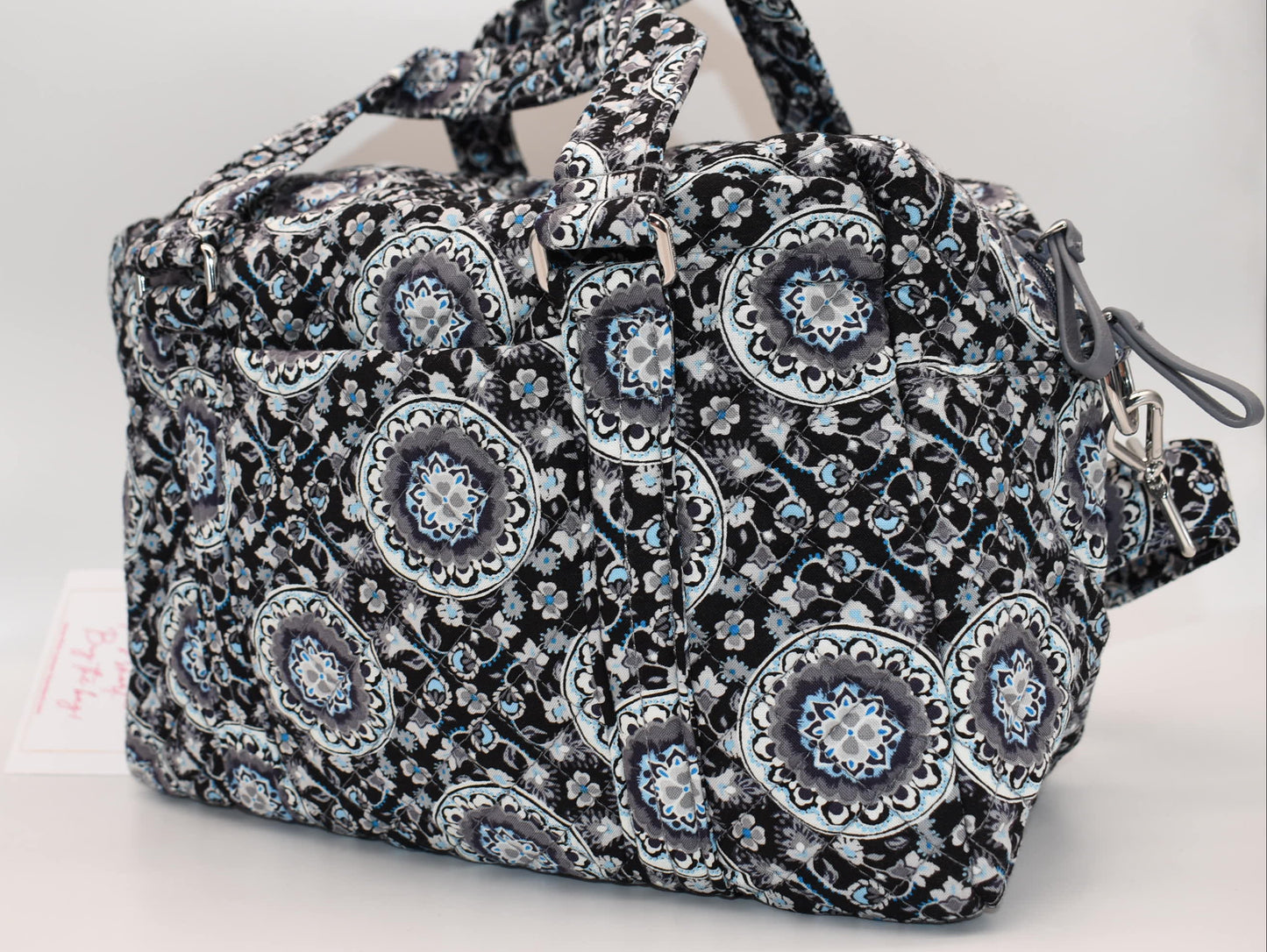 Vera Bradley Iconic 100 Handbag in "Charcoal Medallion" Pattern
