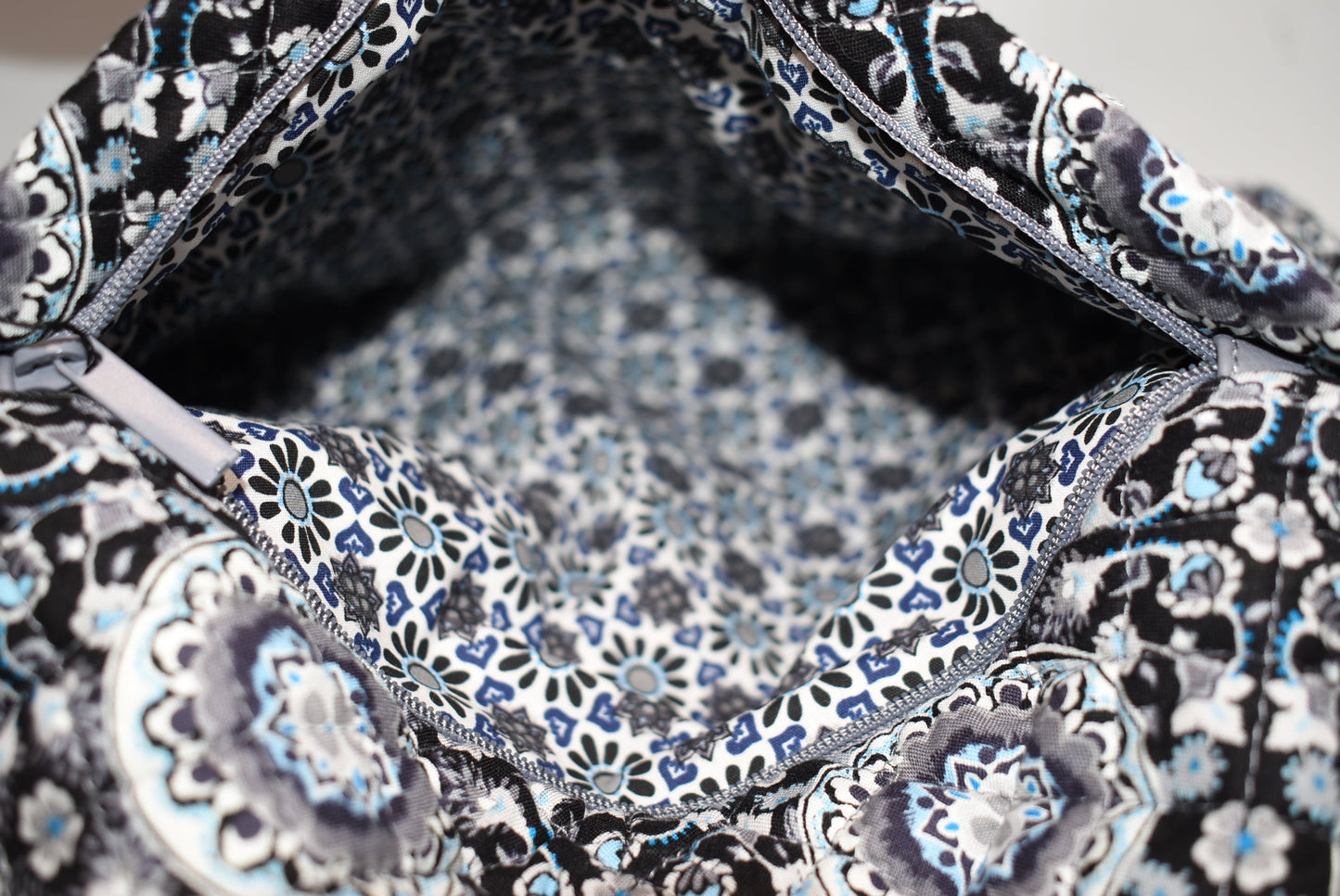 Vera Bradley Iconic 100 Handbag in "Charcoal Medallion" Pattern