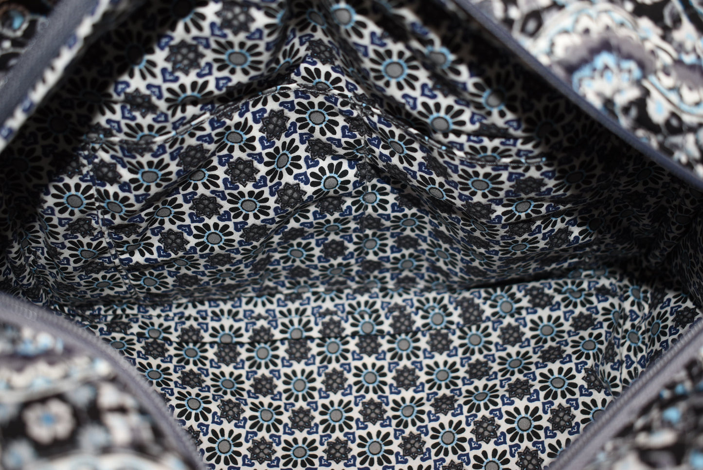 Vera Bradley Iconic 100 Handbag in "Charcoal Medallion" Pattern
