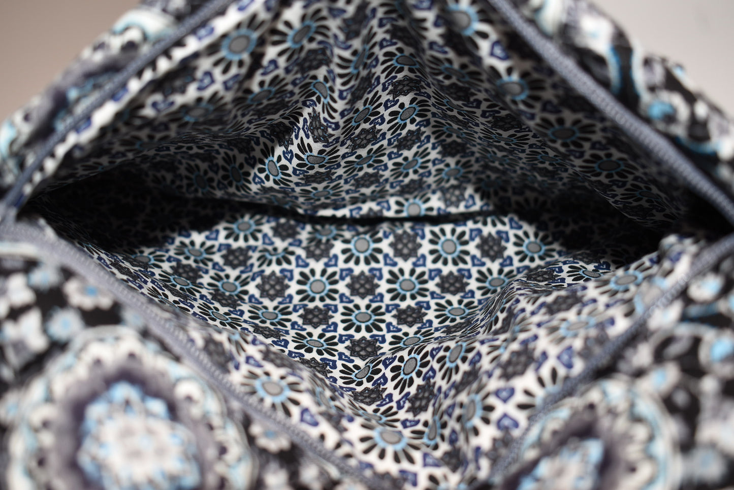 Vera Bradley Iconic 100 Handbag in "Charcoal Medallion" Pattern