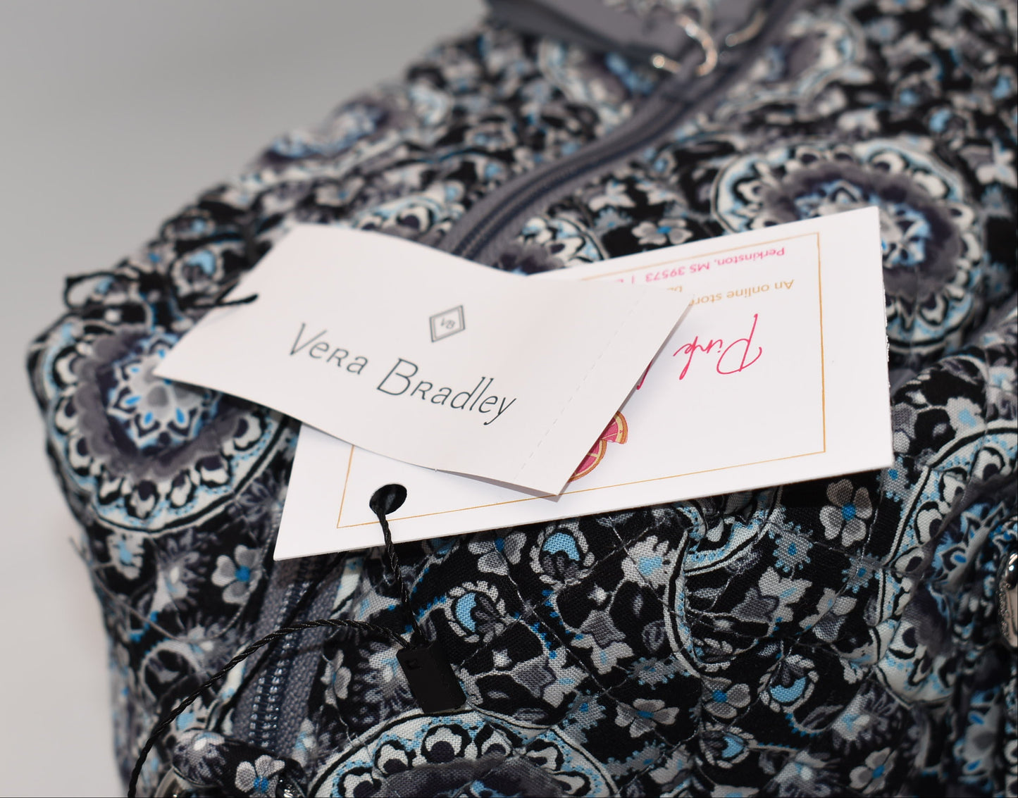 Vera Bradley Iconic 100 Handbag in "Charcoal Medallion" Pattern