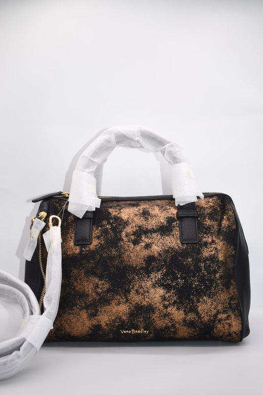 Vera Bradley Marlo Leather Satchel Bag in "Bronze Age" Pattern
