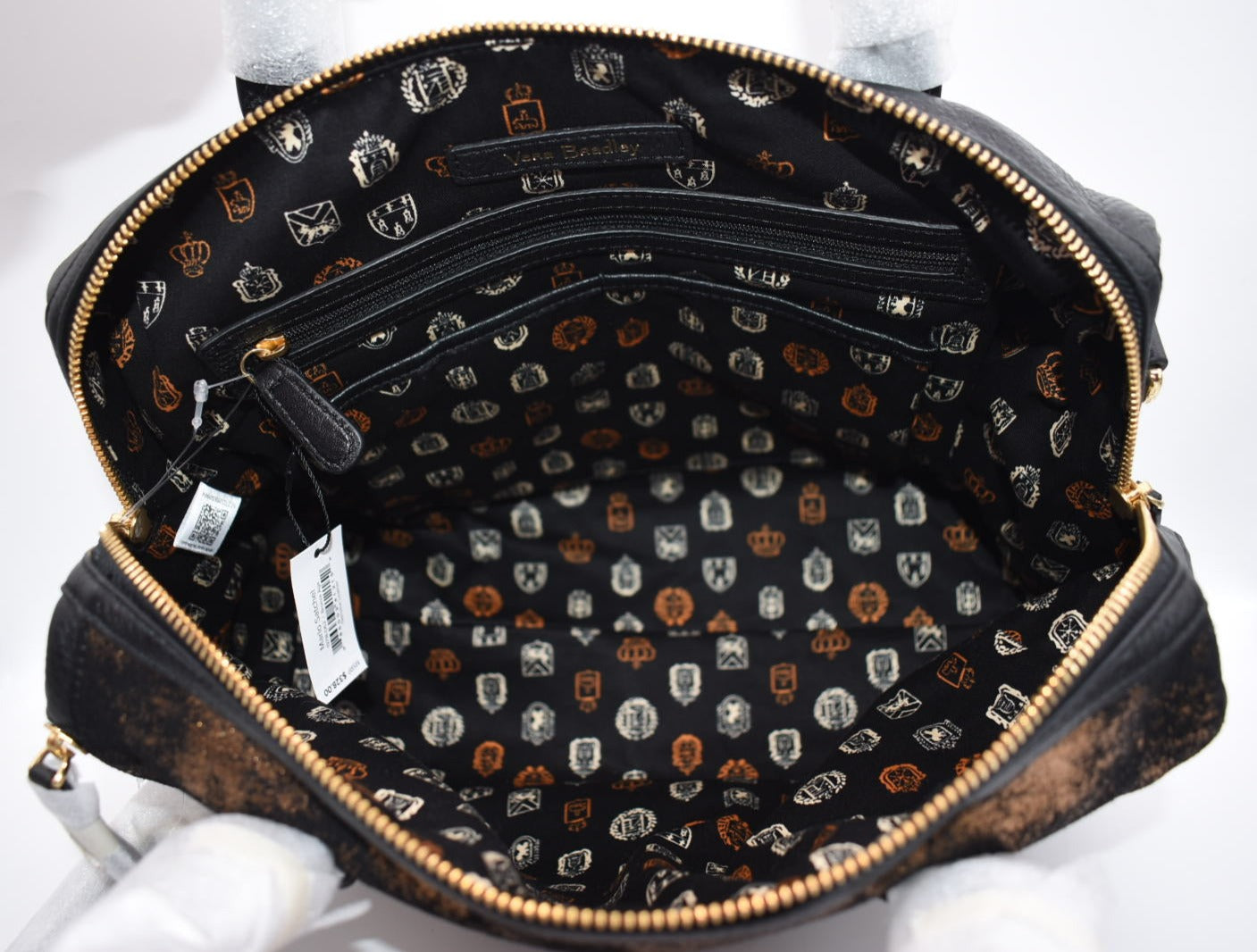 Vera Bradley Marlo Leather Satchel Bag in "Bronze Age" Pattern