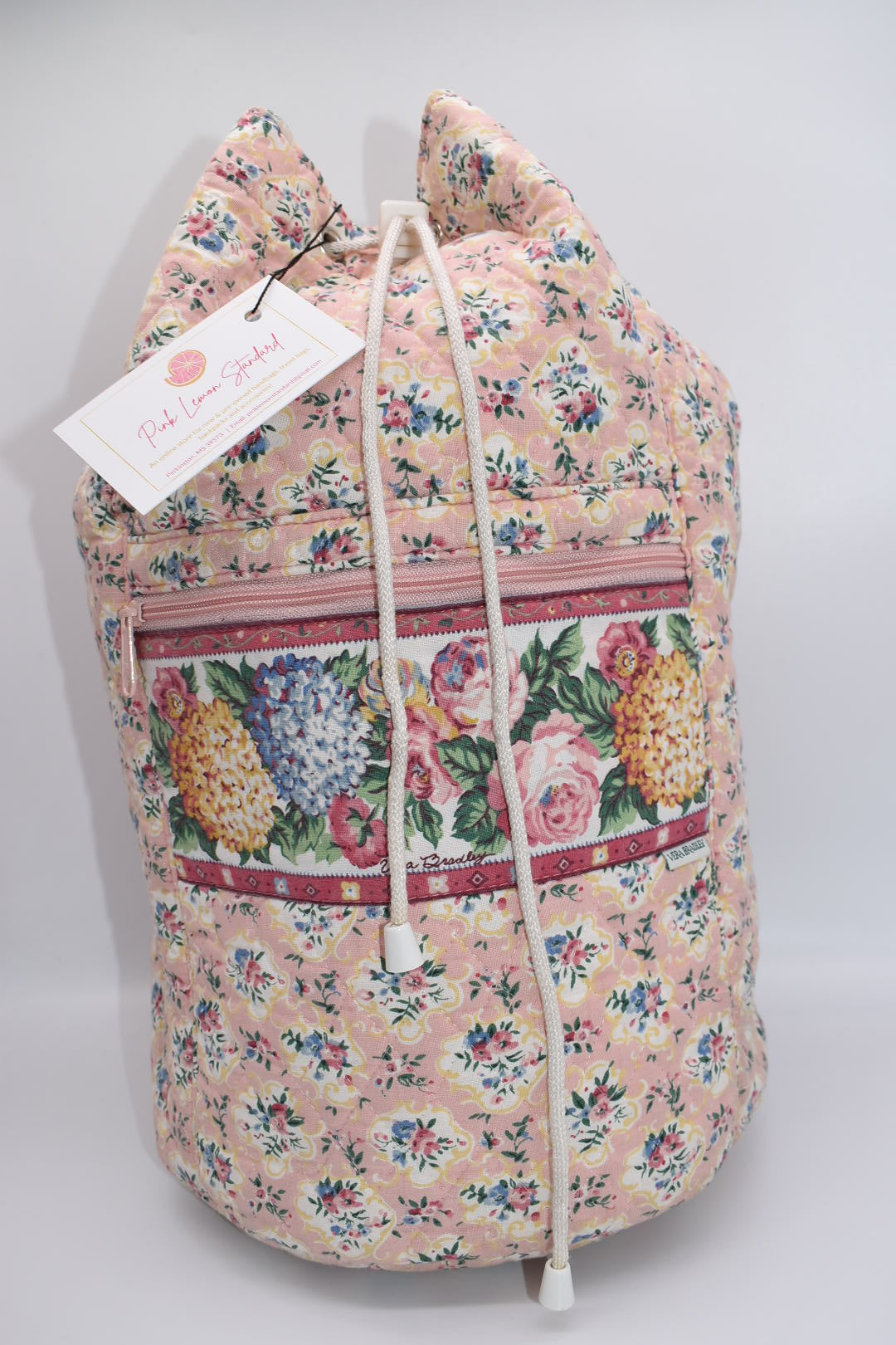 Vintage Vera Bradley Large Sling Bag in "Pastel Pink- 1996" Pattern