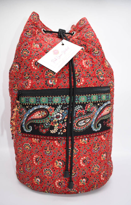 Vintage Vera Bradley Large Sling Bag in "Colette Red - 1995" Pattern