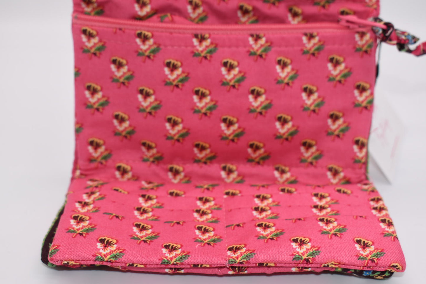 Vera Bradley Strap Wallet / Crossbody in "Pink Pansy" Pattern