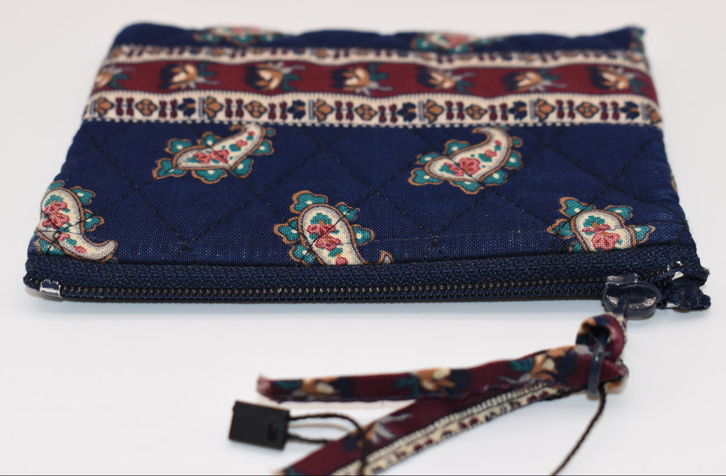 Vintage Vera Bradley Zip Coin Pouch in "Navy - 1991" Pattern