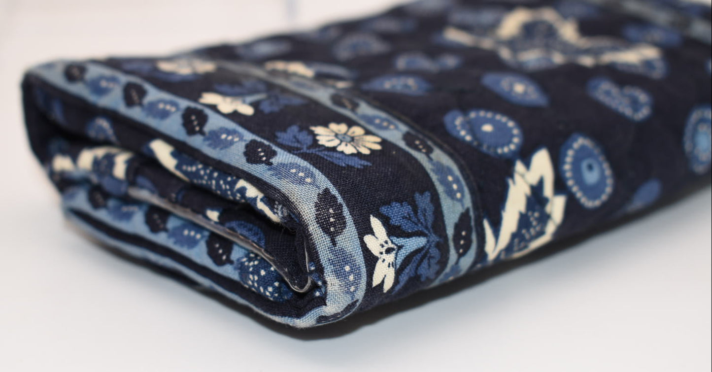 Vintage Vera Bradley Strap Crossbody Wallet in "Blue Coin -2003" Pattern