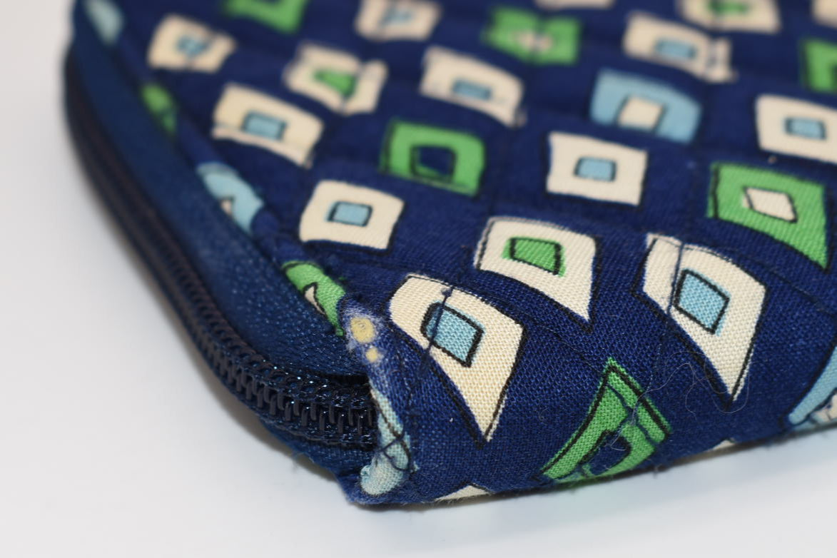 Vera Bradley Zip Around Wallet in "Mediterranean Blue" Pattern